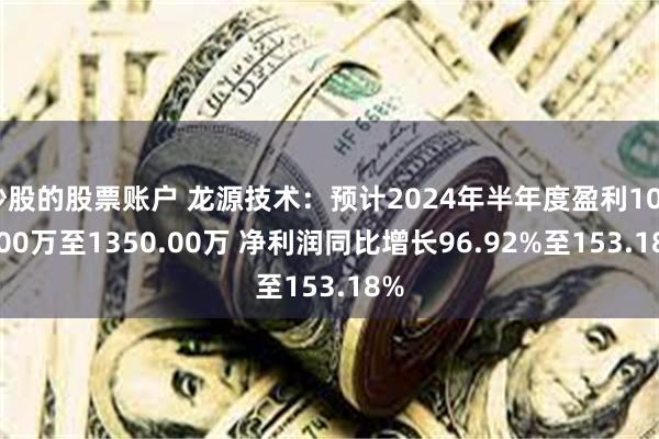 炒股的股票账户 龙源技术：预计2024年半年度盈利1050.00万至1350.00万 净利润同比增长96.92%至153.18%