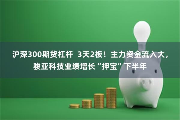 沪深300期货杠杆  3天2板！主力资金流入大，骏亚科技业绩增长“押宝”下半年