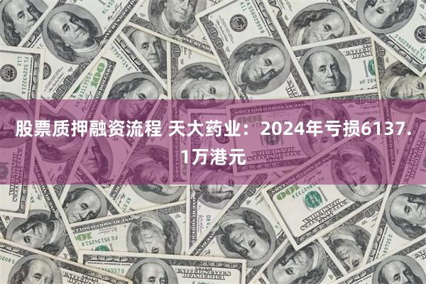 股票质押融资流程 天大药业：2024年亏损6137.1万港元